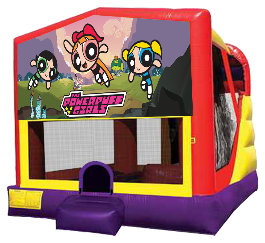 Pow R Puff Girls bounce slide combo rental in Austin Texas from Austin Bounce House Rentals