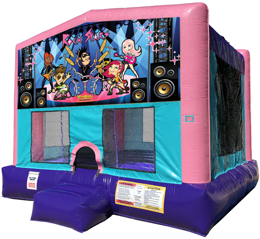 Rock Star Sparkly Pink Bounce House Rentals in Austin Texas from Austin Bounce House Rentals