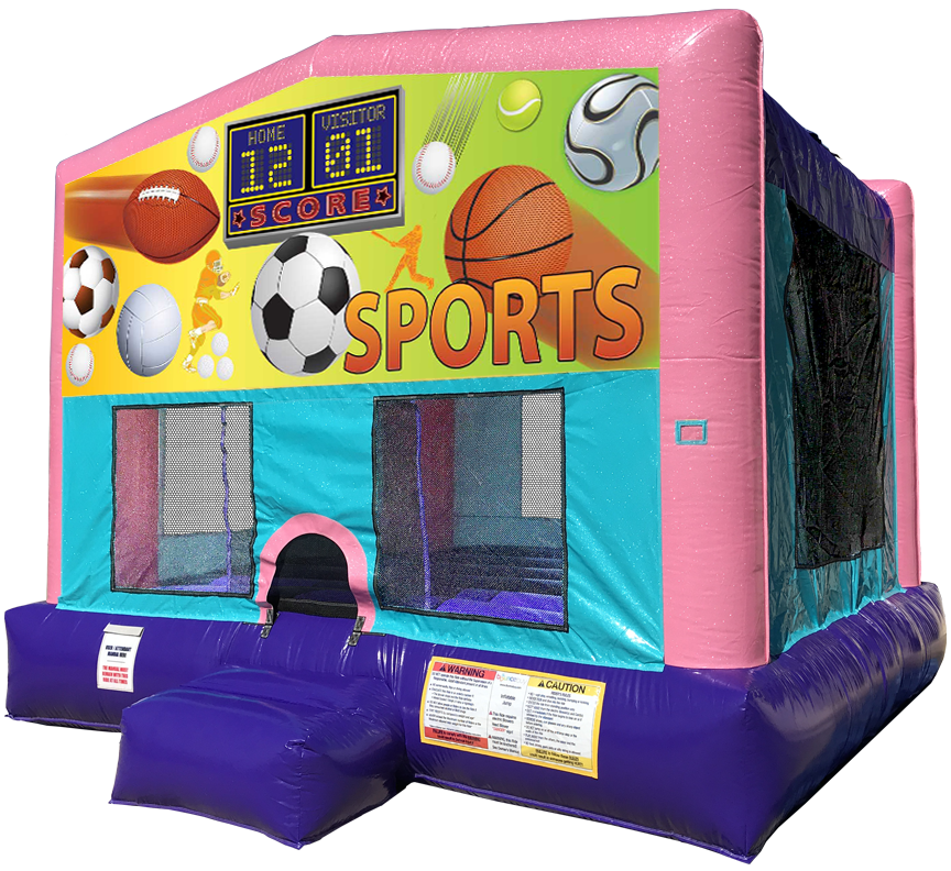 Sports Sparkly Pink Bounce House Rentals in Austin Texas from Austin Bounce House Rentals