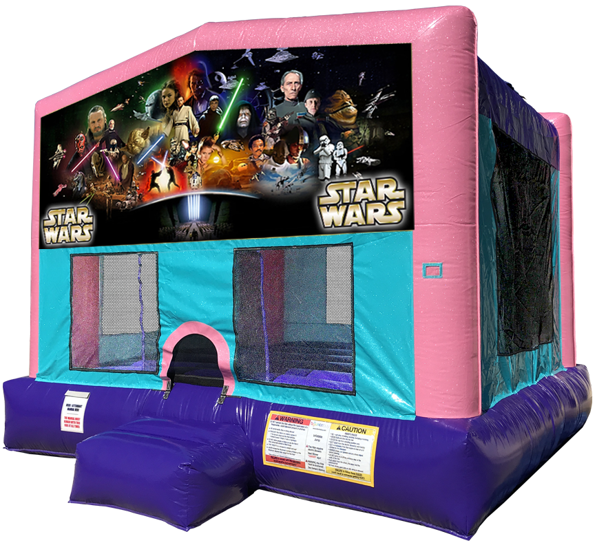Star Wars Sparkly Pink Bounce House Rentals in Austin Texas from Austin Bounce House Rentals