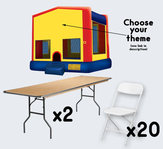 Bounce House with 2 Tables + 20 Chairs (adult)