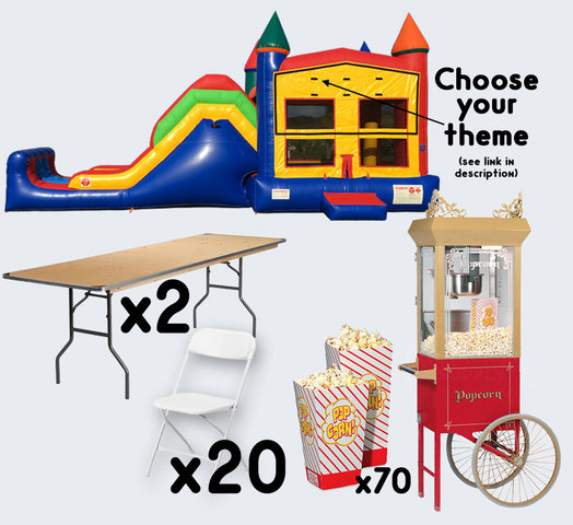 Super Combo + Popcorn Cart with 2 Tables + 20 Chairs (adult)