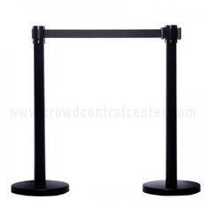 6.5' Retractable Stanchion - Black 