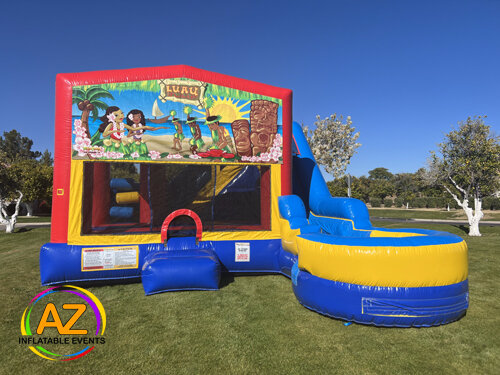 Luau 7n1 Slide Bounce House Combo Luau 7n1 Slide Bounce House Combo