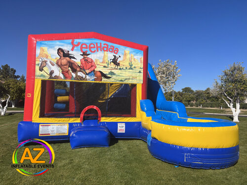 Western 7n1 Slide Bounce House Combo Western 7n1 Slide Bounce House Combo
