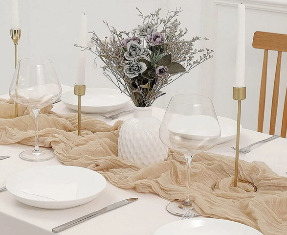 Dusty Beige Cheescloth Table Runner Dusty Beige Cheescloth Table Runner