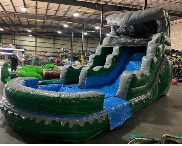 14 foot Green and Gray Water Slide