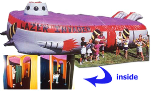 Laser Tag Game w/ 6 taggers (larger inflatable)