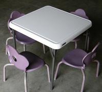Kids Table(2"x2") w/ 4 Purple Chairs