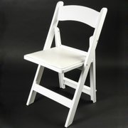 Adult White Resin Chair with padded seat