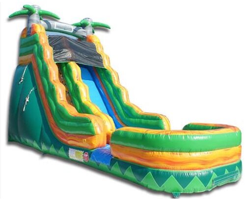 19' Single Lane Palm Tree Water Slide with Pool 19' Single Lane Palm Tree Water Slide with Pool
