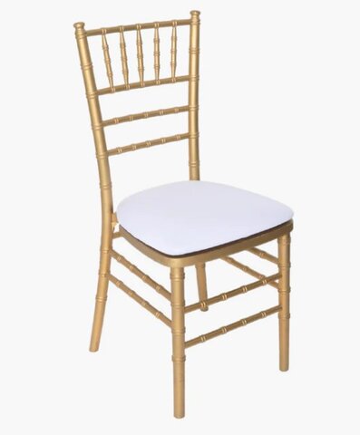 Gold Chiavari Chair With White Cushion Gold Chiavari Chair With White Cushion