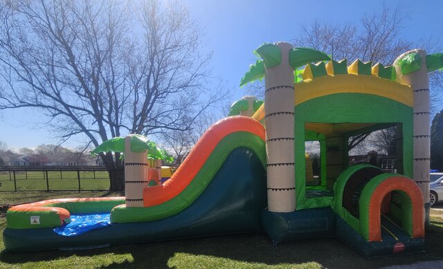 XL Tropical Water Slide Bounce House Combo (Wet/Dry) XL Tropical Water Slide Bounce House Combo (Wet/Dry)