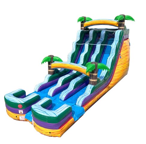 18' Dual-Lane Tropical Yellow Marble Wet / Dry Slide 18' Dual-Lane Tropical Yellow Marble Wet / Dry Slide