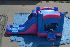 Pink and Purple bouncer with slide 