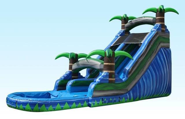 Tropical Paradise 18ft' Water Slide w/ Pool