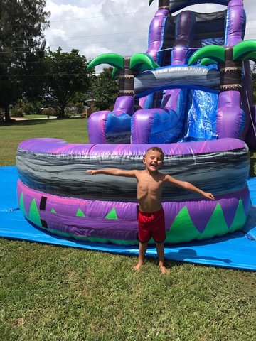 Purple Crusher 22ft Water Slide w/ Pool