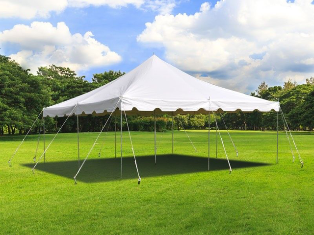 20x20 Pole Tent with 8 Tables & 48 Chairs