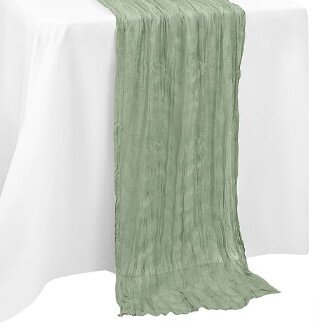 SAGE, Cheesecloth Runner, SET of 10 SAGE, Cheesecloth Runner, SET of 10