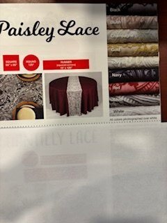 90 SQ Paisley Lace Specialty Linen 90 SQ Paisley Lace Specialty Linen