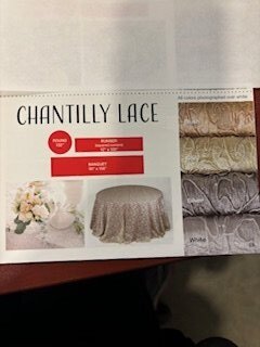 132 RD Chantilly Lace Specialty Linen 132 RD Chantilly Lace Specialty Linen