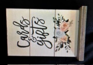 Wooden Cards and Gifts Table Sign