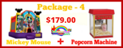 Micky Mouse Bounce House Dry + Popcorn Machine
