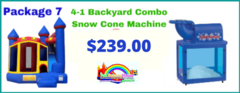 4-1 Backyard Combo Castle Dry 17x18 + Snow Cone Machine