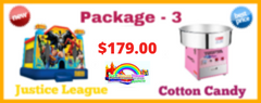 Justice League Bounce House + Cotton Candy