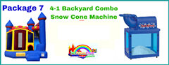 4-1 Backyard Combo Castle Dry 17x18 + Snow Cone Machine
