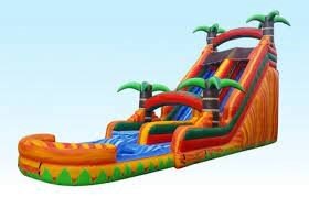 24' TROPICAL FIESTA WATERSLIDEBest for ages 5+Size Size 38'L x 16'W x 24'H $449
