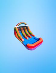 Rainbow Double Lane Water Slide with Blower (12ft)