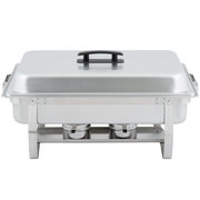 Choice Economy 8 Qt. Full Size Stainless Steel Chafer with Folding Frame 