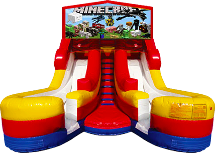 Minecraft 16' Dual Lane Dry Slide Minecraft 16' Dual Lane Dry Slide