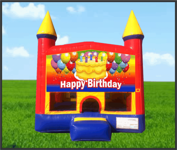 Happy Birthday Cake 13x13 Castle Bouncer