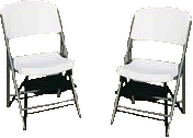Chairs-White and Tan fold up