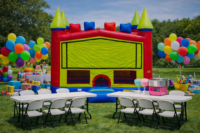 Fun House 13x13 Deal with Cotton Candy Machine 16 Chairs and 2 Tables Fun House 13x13 Deal with Cotton Candy Machine 16 Chairs and 2 Tables
