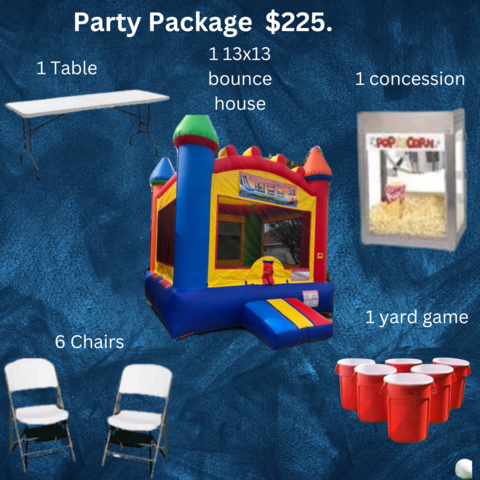 Blue bounce house party package Blue bounce house party package