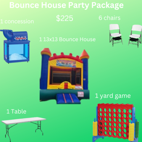 Green Bounce House Party Package Green Bounce House Party Package