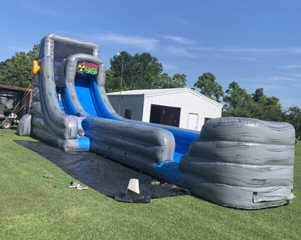 Super long 22 foot caustic drop with slash pad Super long 22 foot caustic drop with slash pad