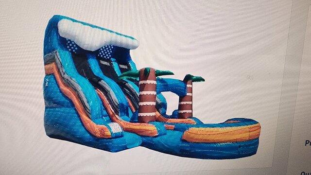 16 Ft Dual Lane Blue Plummet waterslide 16 Ft Dual Lane Blue Plummet waterslide