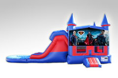 Superman Double lane combo with bounce house Superman Double lane combo with bounce house