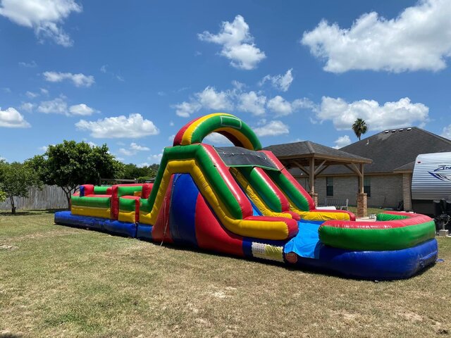 2 Piece 18ft Slide & Obstacle Course WET