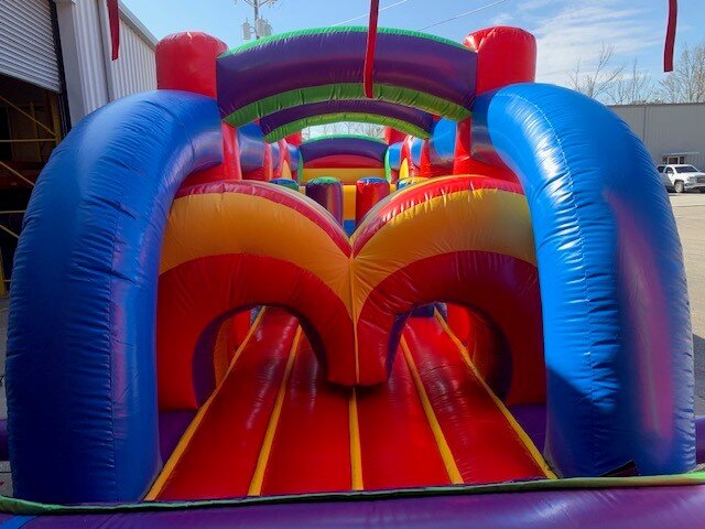 entry of 68 ft biloxi bounce house obstacle course