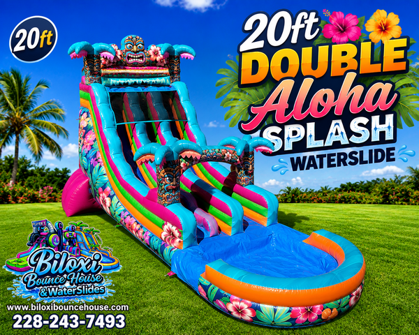20 Foot Double Aloha Splash Waterslide 20 Foot Double Aloha Splash Waterslide
