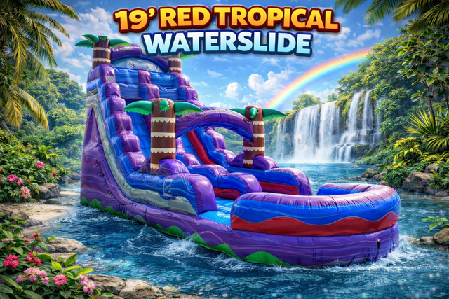 19 FT RED TROPICAL WATERSLIDE 19 FT RED TROPICAL WATERSLIDE