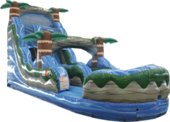 19 FT BLUE HURRICANE WATER SLIDE Best for ages 5+Size 32'L X 11'W X 19'H