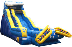 <b><font color=red><b>19 Ft Wipeout Water Slide w/inflated pool</font><br><small>Best for ages 5+<br><font color = blue>Size 35'L x 14'W x 19'H</font></b>