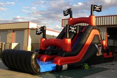 <b><font color=red><b>20 Ft Dual Lane Pirate Waterslide </font><br><small>Best for ages 5+<br><font color = blue>Size 36'L X 15'W X 20'H</font></b></small>