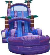 24 FOOT PURPLE HURRICANE DOUBLE LANE WATERSLIDE w/Inflated Pool Best for ages 6+Size 38'L X 18'W X 24'H